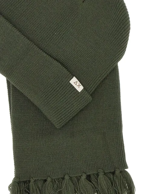 Sun68 conjunto de gorro y bufanda con flecos