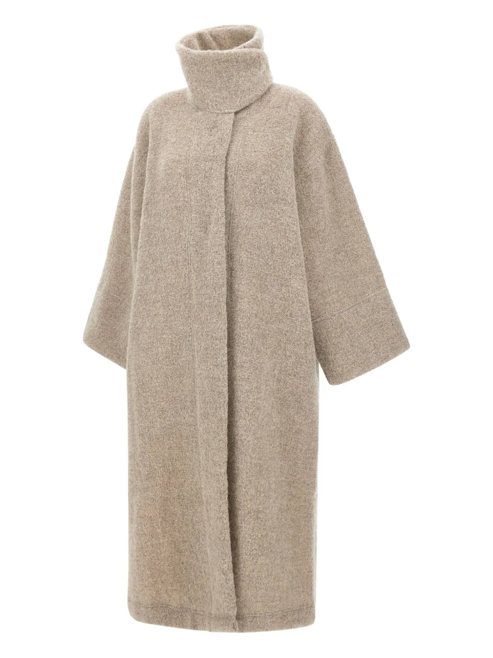 Maurizio Mykonos High-neck Oversized Coat In Brown
