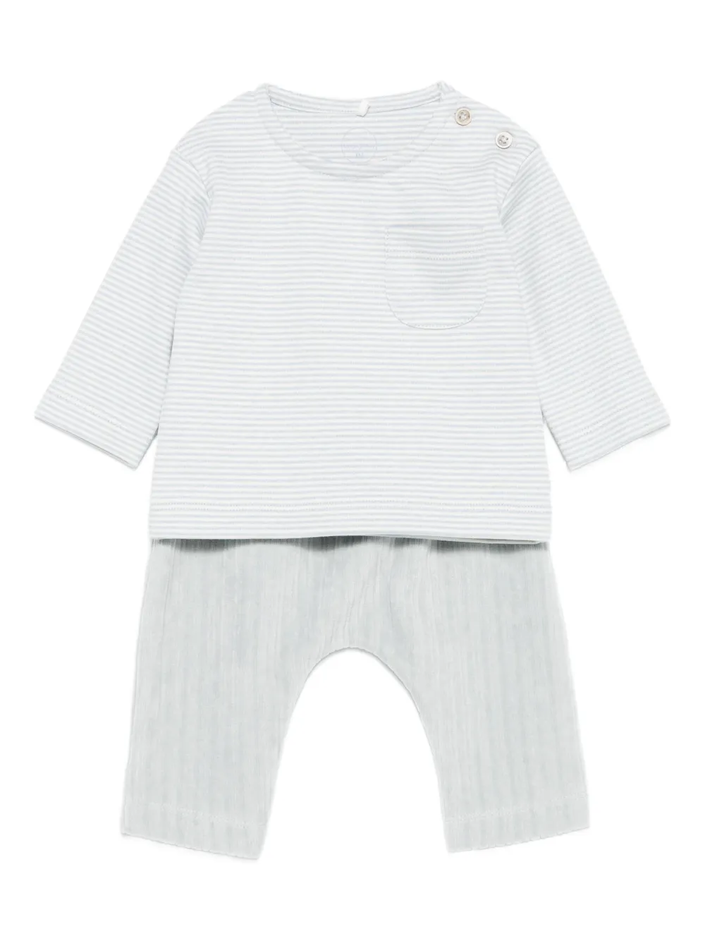 LARANJINHA striped cotton trousers set | Blue | Image 1