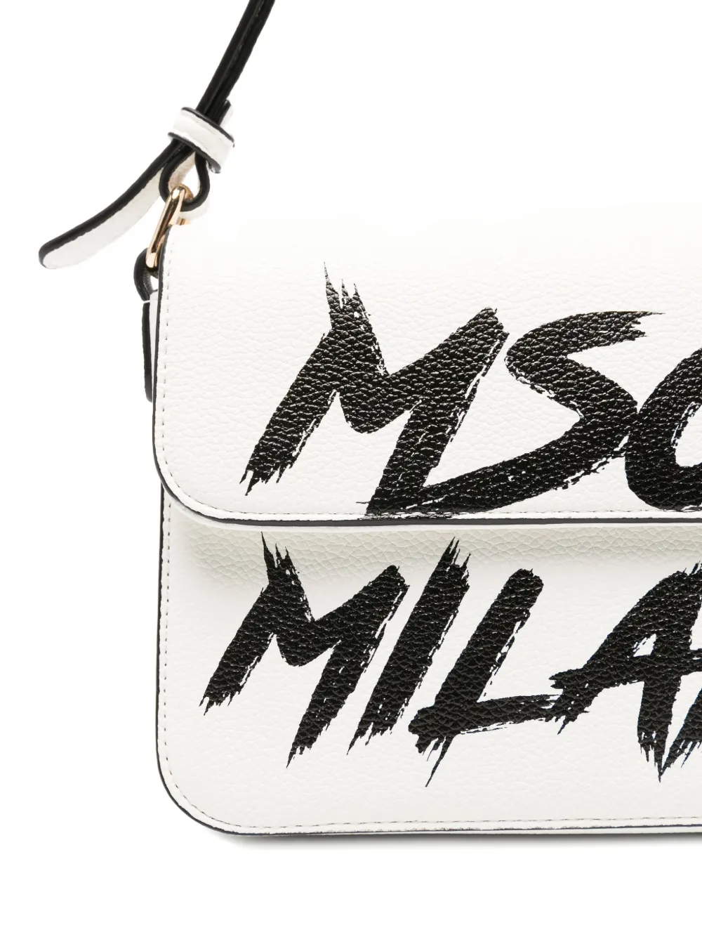 Msgm Logo-print Shoulder Bag In Neutral