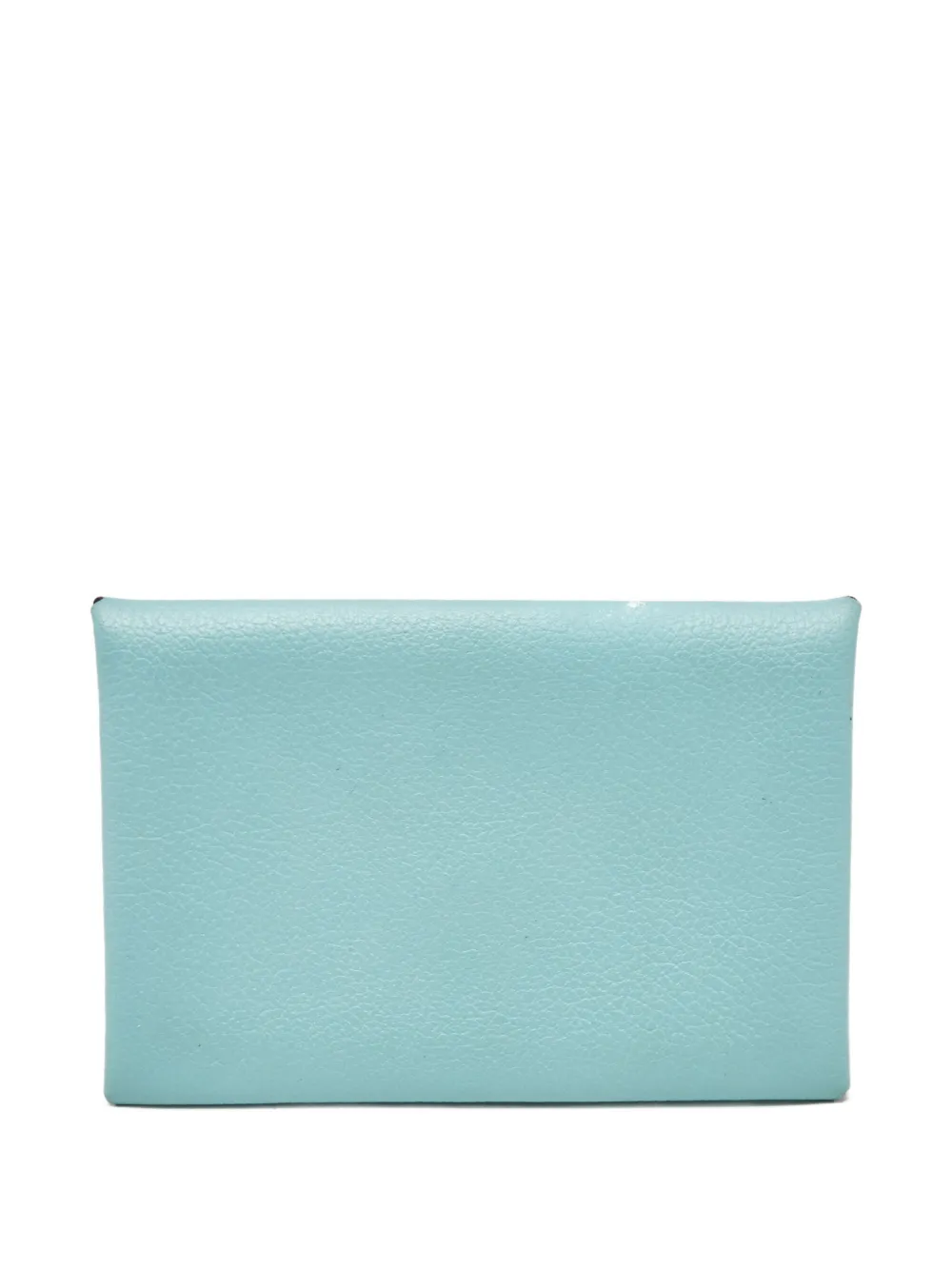 Pre-owned Hermes Calvi Cardholder In Blue