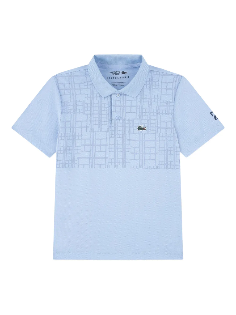 Lacoste Kids patterned short-sleeve polo shirt - Blu