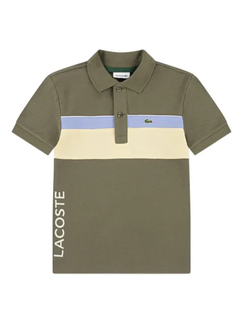 Lacoste Kids playera tipo polo con rayas estampadas