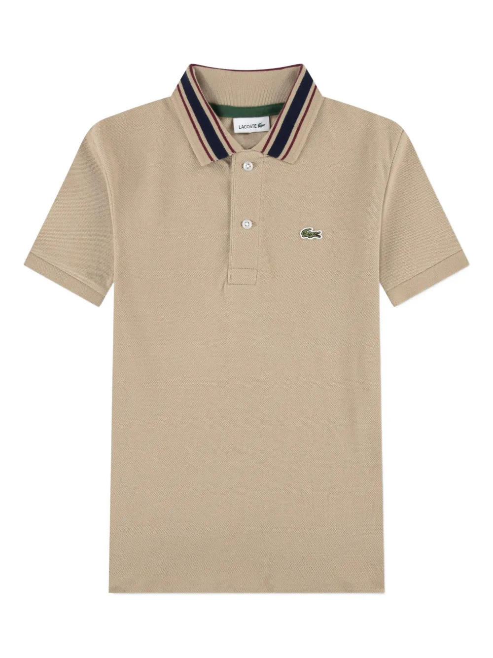 Lacoste Kids striped collar pique polo shirt - Toni neutri