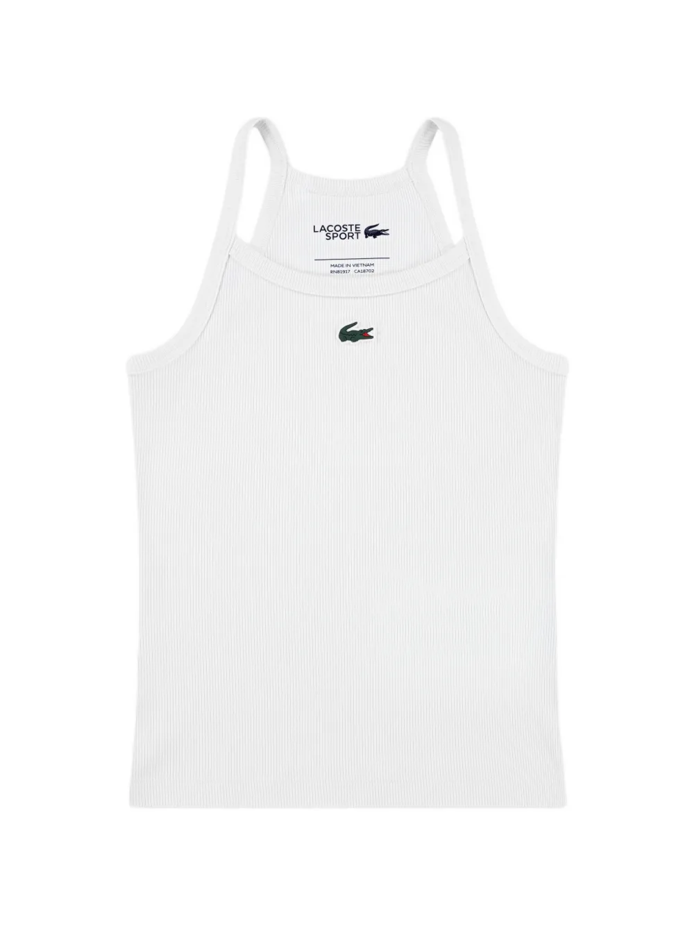 Lacoste Kids logo-detail ribbed top - Bianco