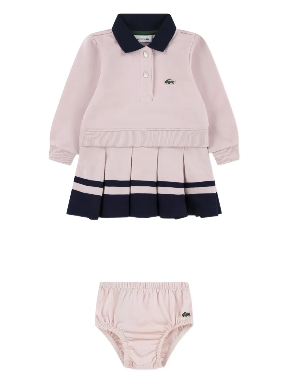 Lacoste Kids pleated polo dress - Pink
