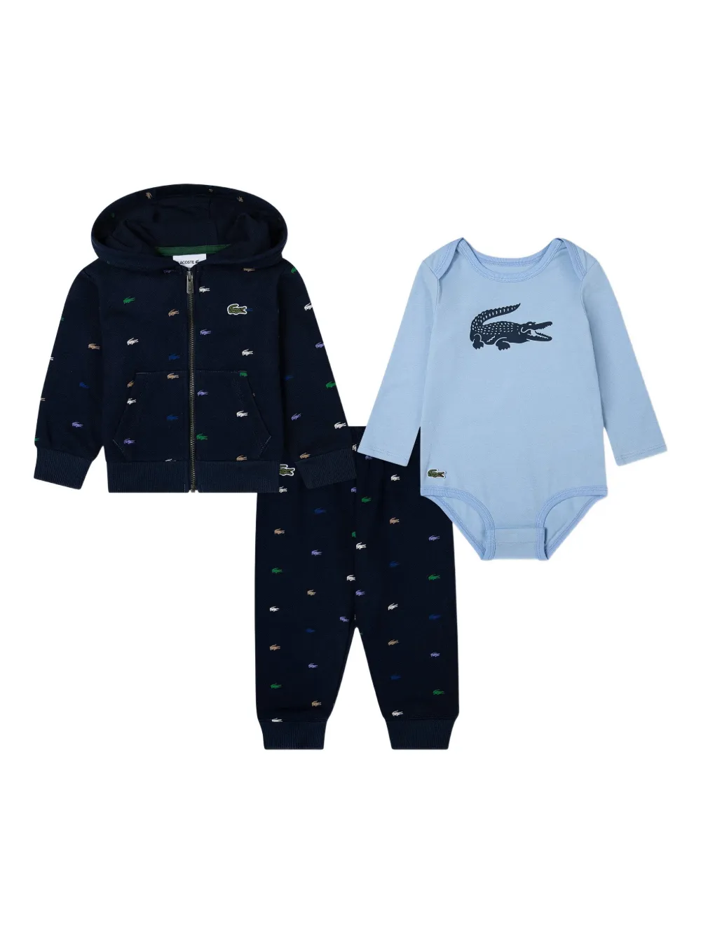 Lacoste Kids logo hooded tracksuit set - Blu
