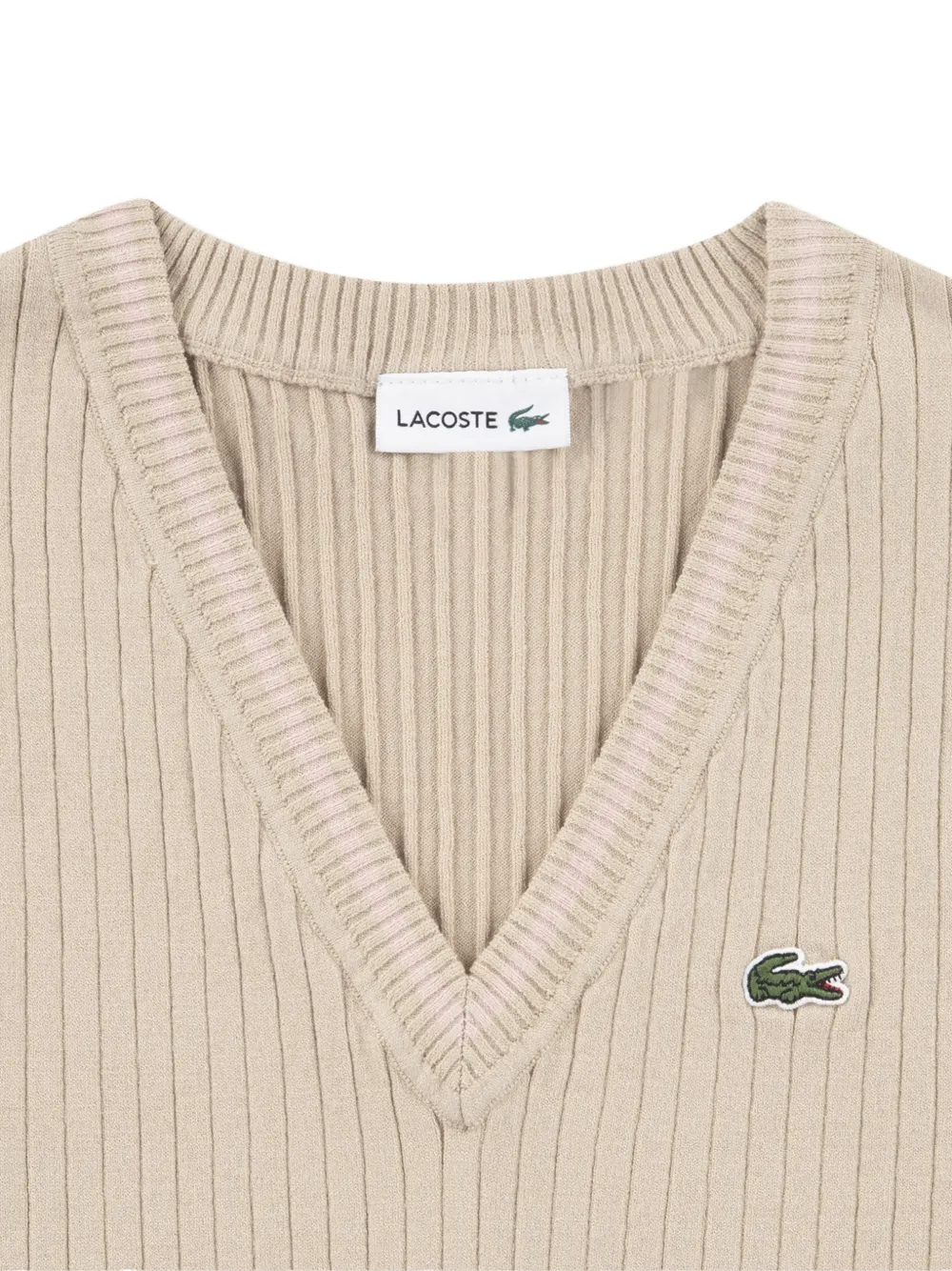 Lacoste Kids Gestreepte top met V-hals Beige