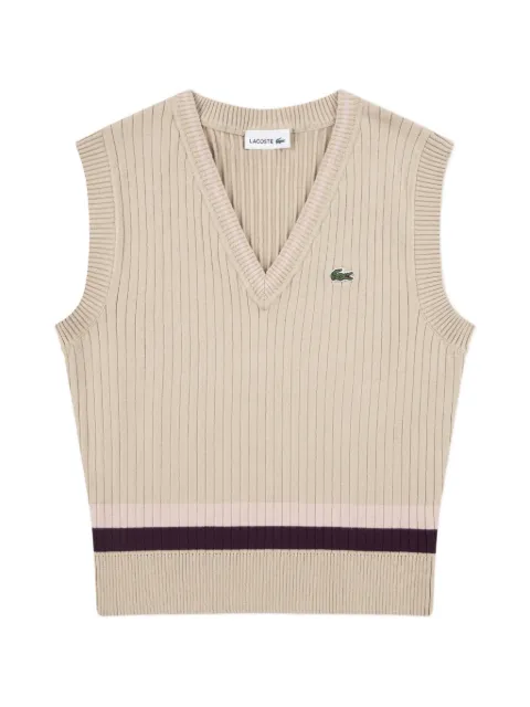 Lacoste Kids V-neck striped top