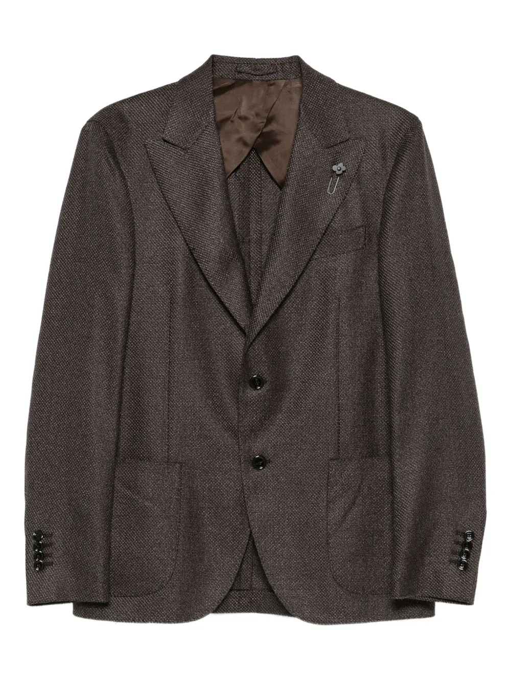 Lardini wool-blend single-breasted blazer | Brown | Image 1