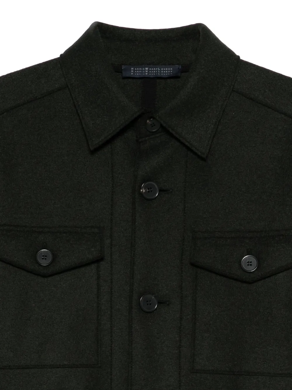 Harris Wharf London Vilten overhemd met knopen Zwart
