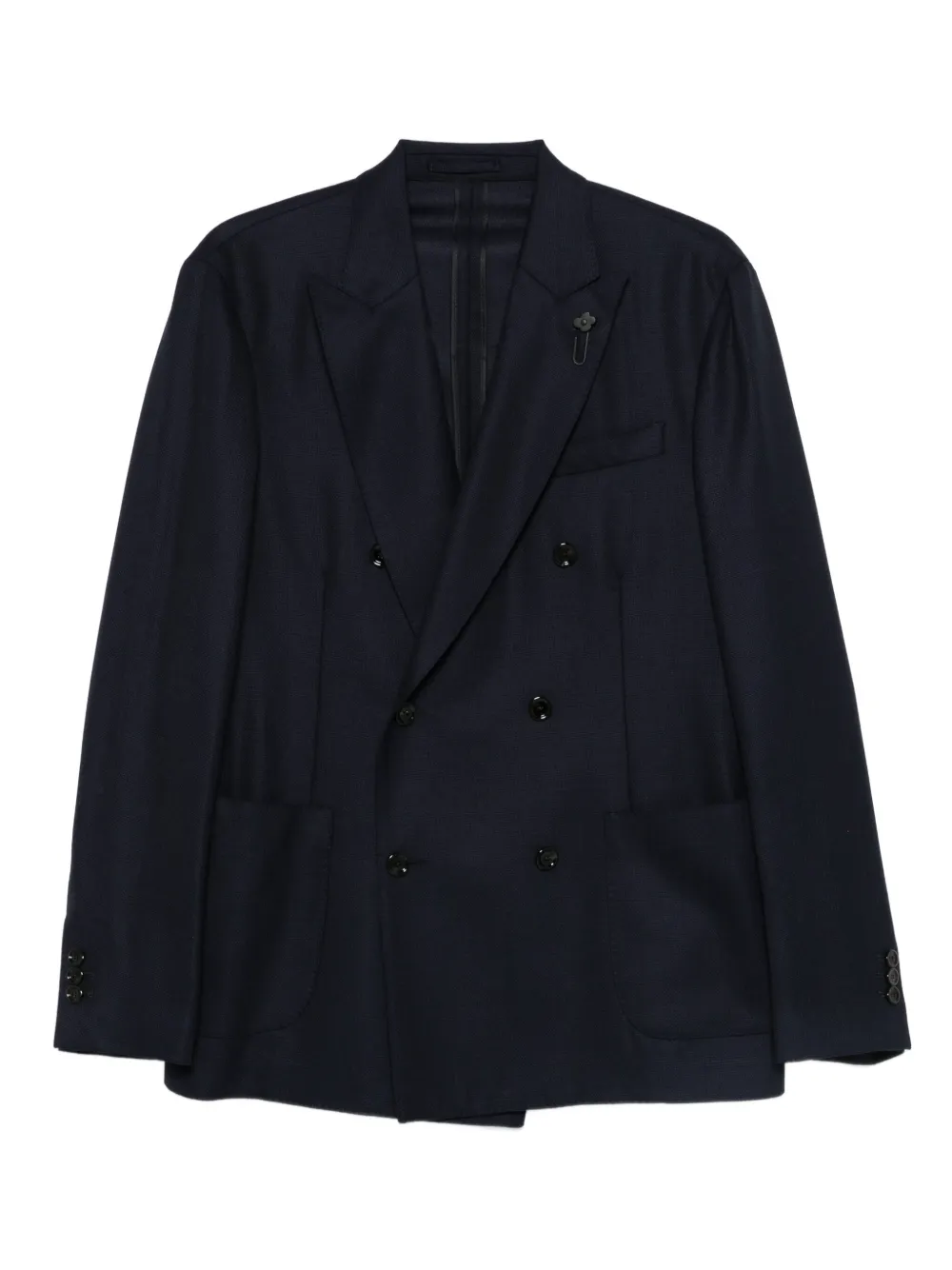 Lardini virgin wool double-breasted blazer | Blue | Image 1