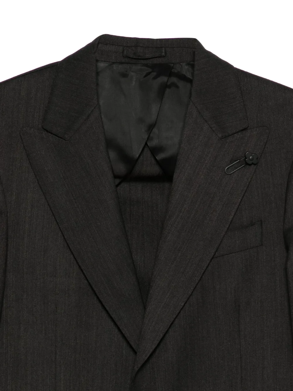 Lardini Katoenen pak met enkele rij knopen Zwart