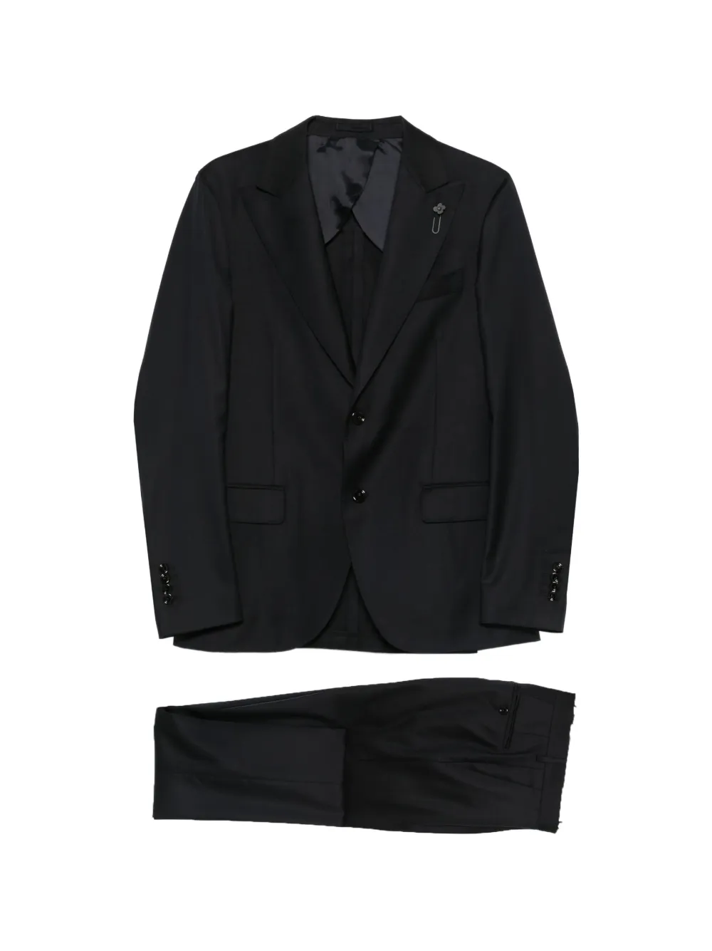 Lardini Completo monopetto in lana vergine - Nero