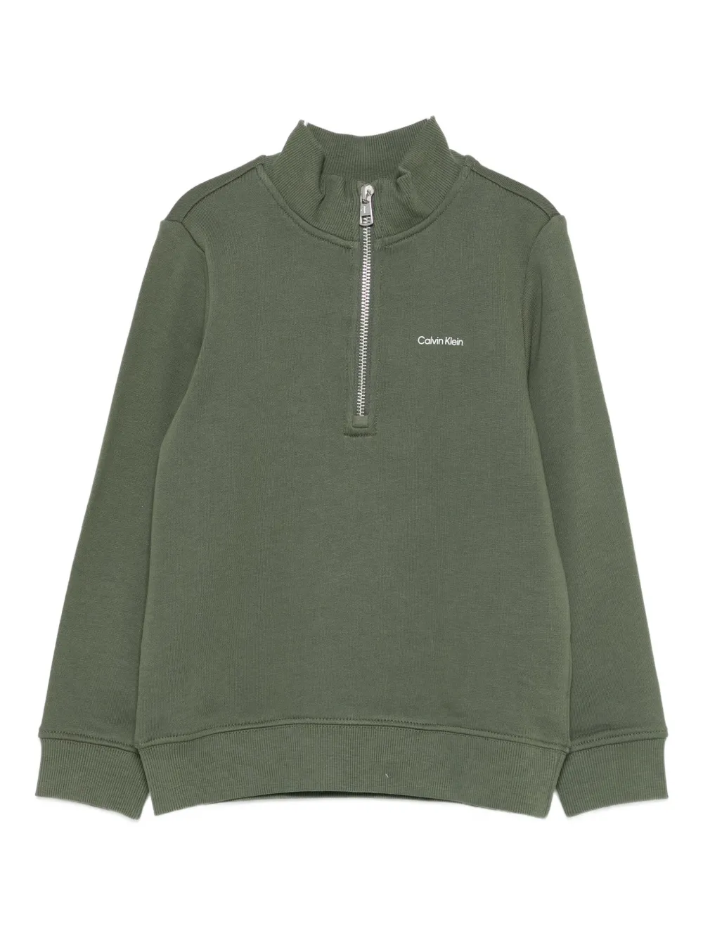 Calvin Klein Zip-up Sweatshirt In Green