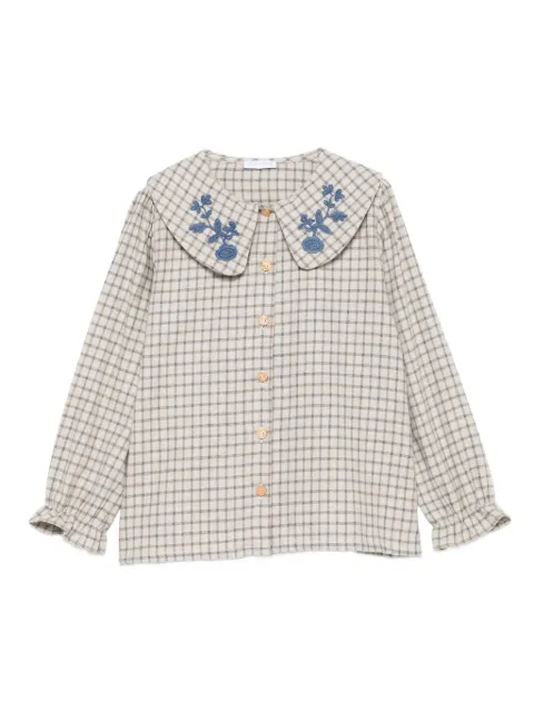 LARANJINHA embroidered checked shirt 