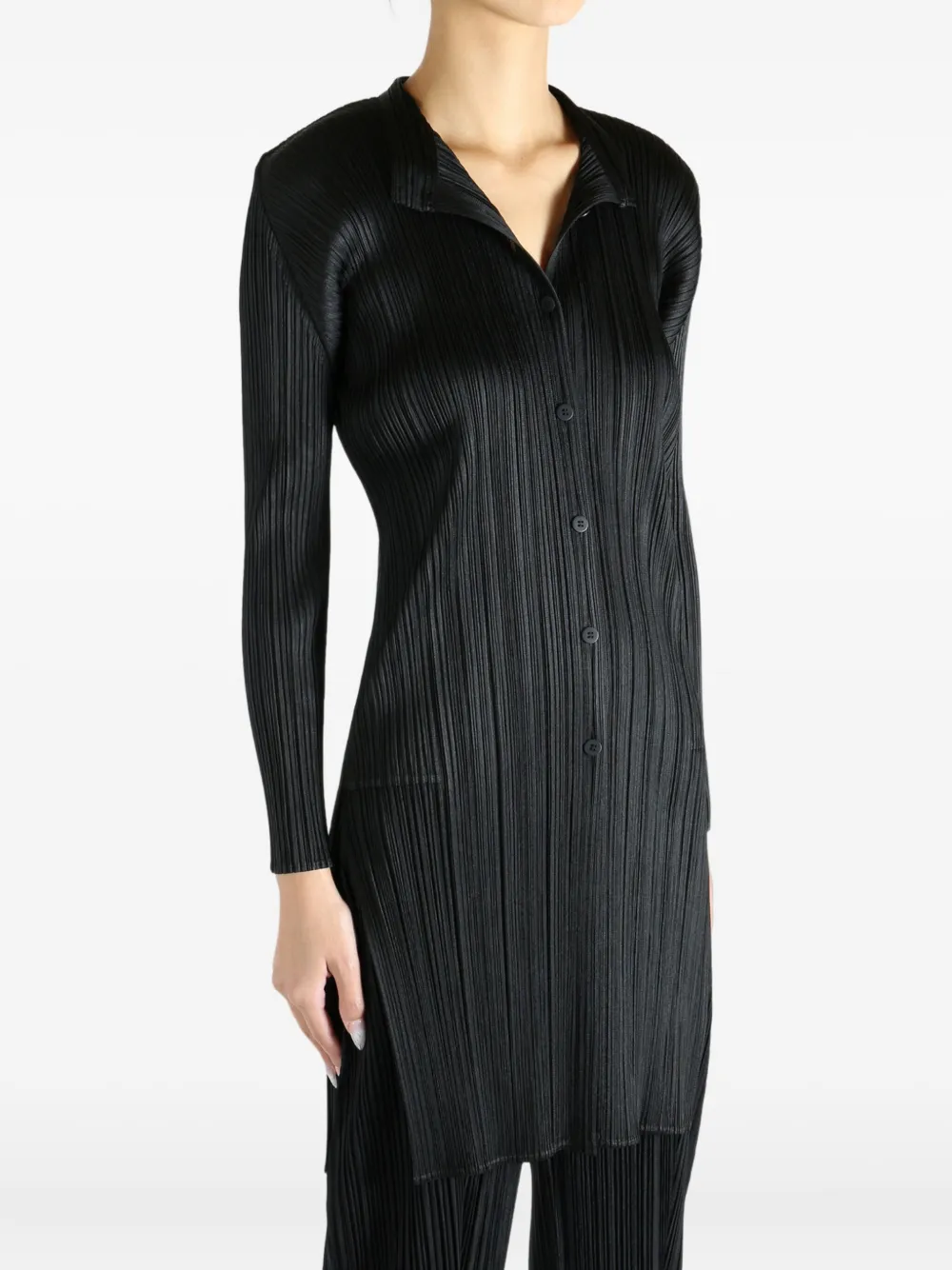 Issey Miyake Buttoned Pp58jj492 Top In Black