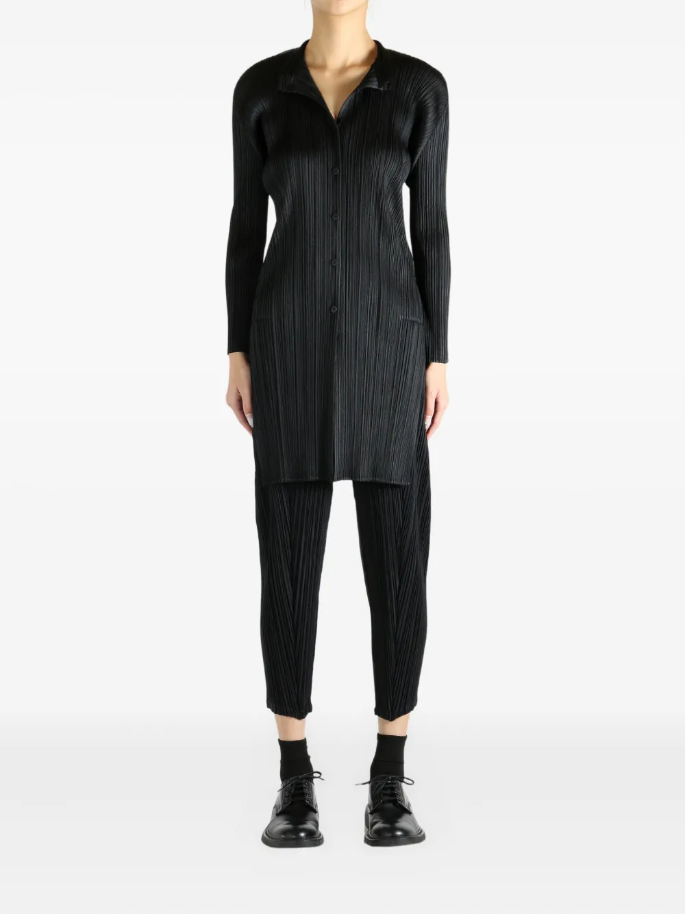Pleats Please Issey Miyake buttoned PP58JJ492 top - Zwart