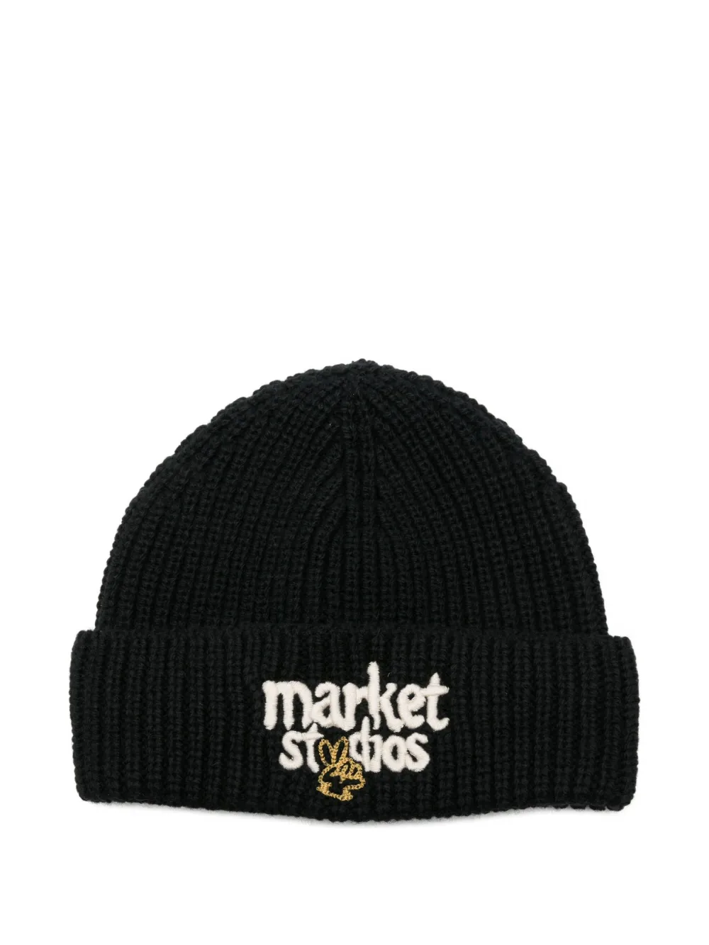 Market Kids' Logo-embroidered Beanie In Black