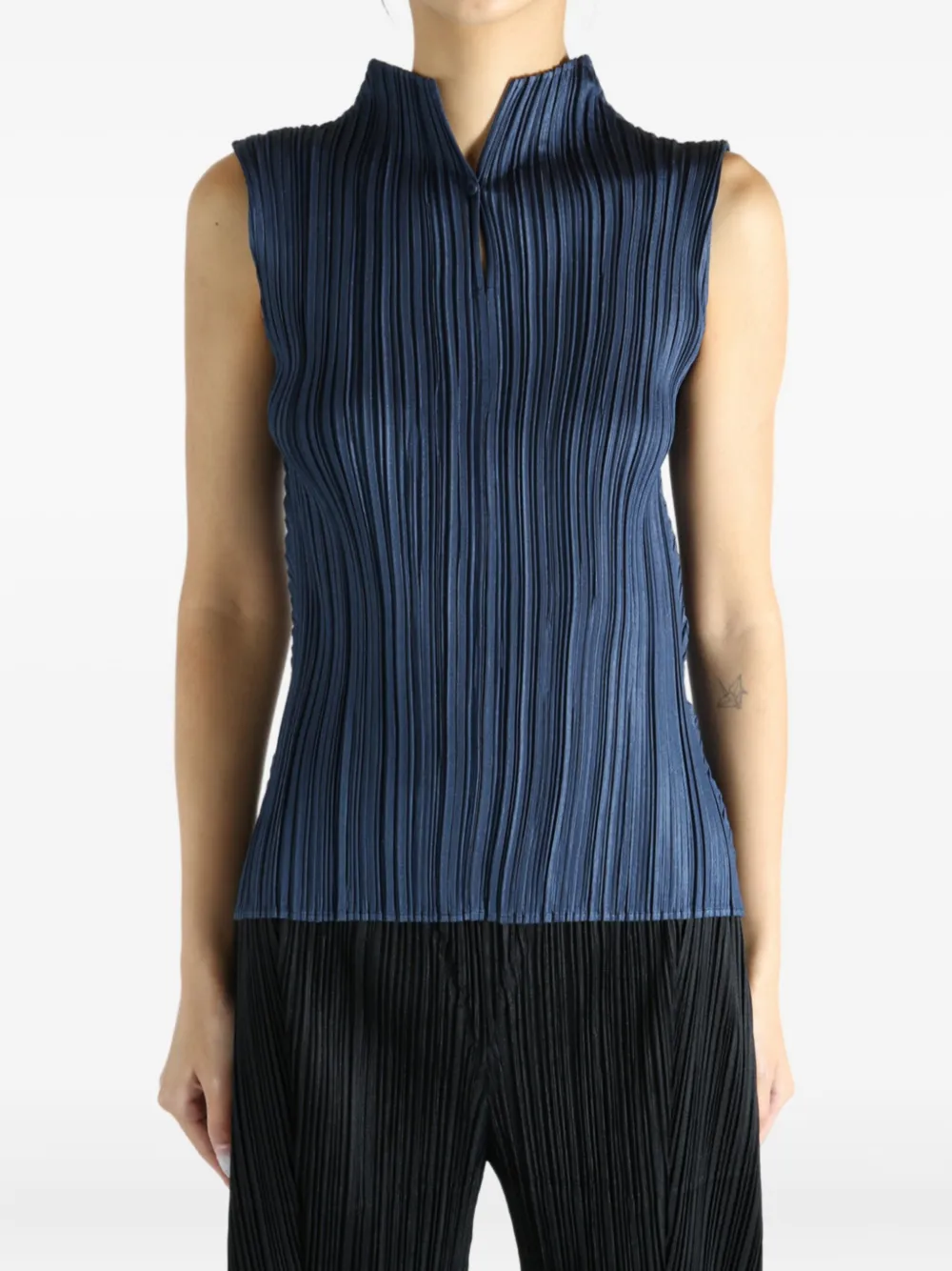 Pleats Please Issey Miyake pleated funnel-neck top | Vests & Tank Tops | Image 2
