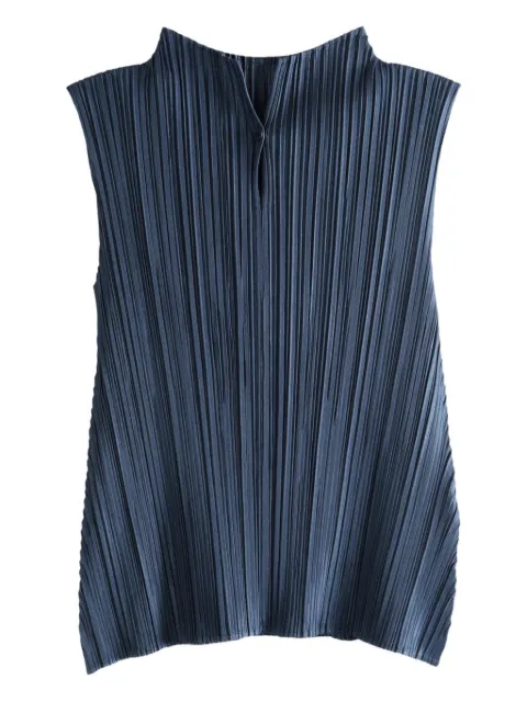 Pleats Please Issey Miyake pleated funnel-neck top