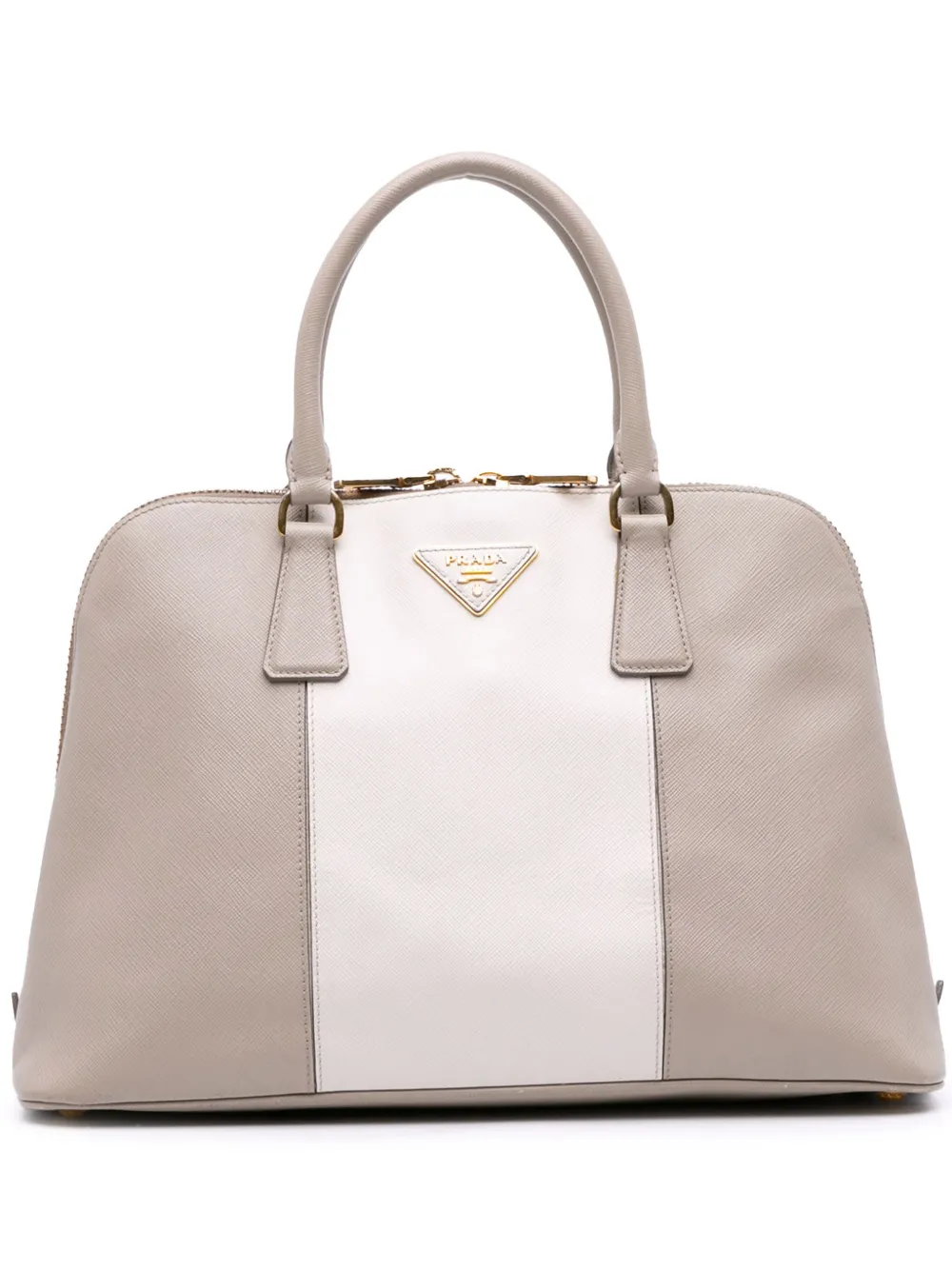 Prada Pre-Owned 2013-2025 Medium Bicolor Saffiano Lux Promenade satchel | Grey | Image 1