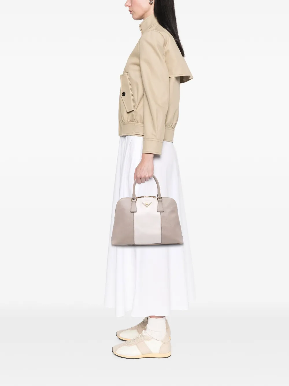 Prada Pre-Owned 2013-2025 Medium Bicolor Saffiano Lux Promenade satchel | Pre-Owned | Image 2