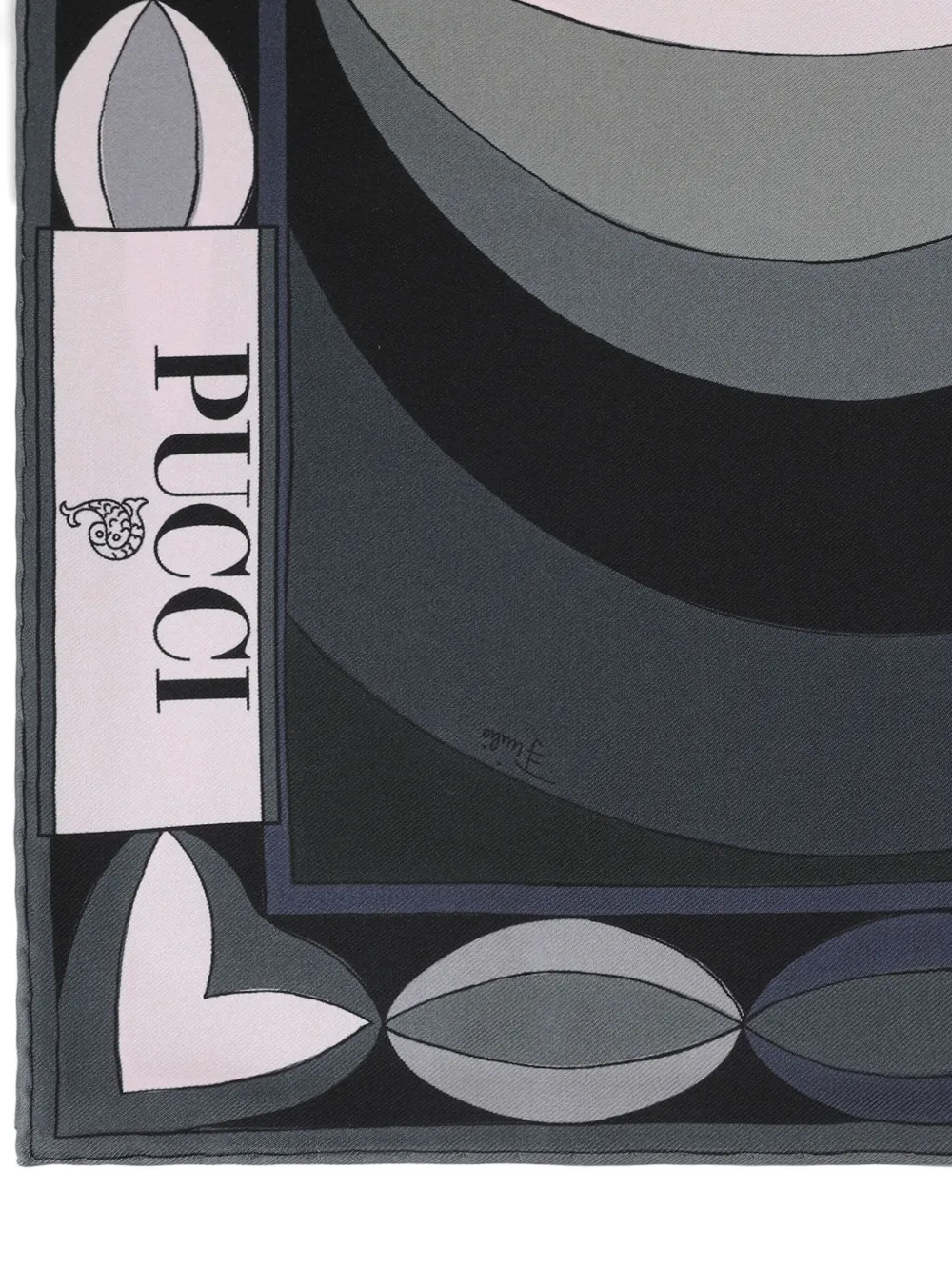 Pucci Geometric-pattern Silk Scarf In Black
