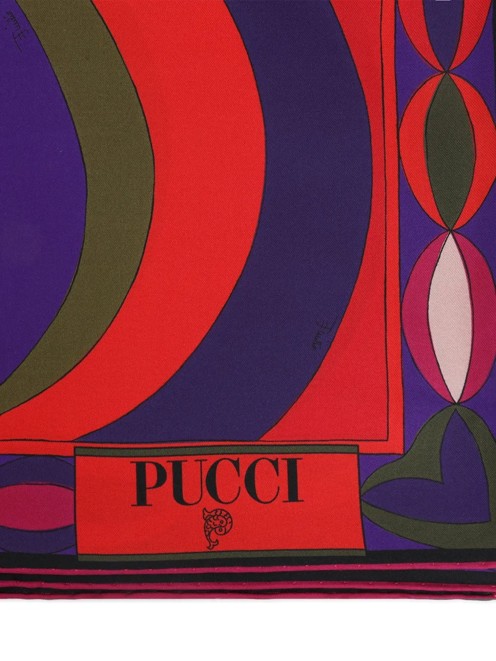 Pucci Geometric-pattern Silk Scarf In Blue