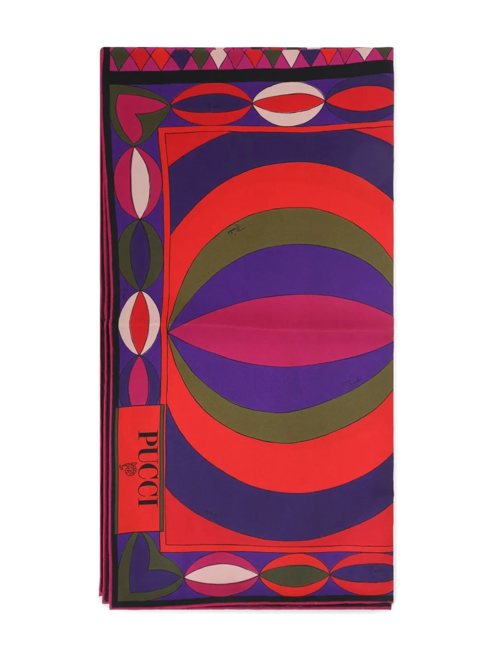 Pucci Geometric-pattern Silk Scarf In Blue