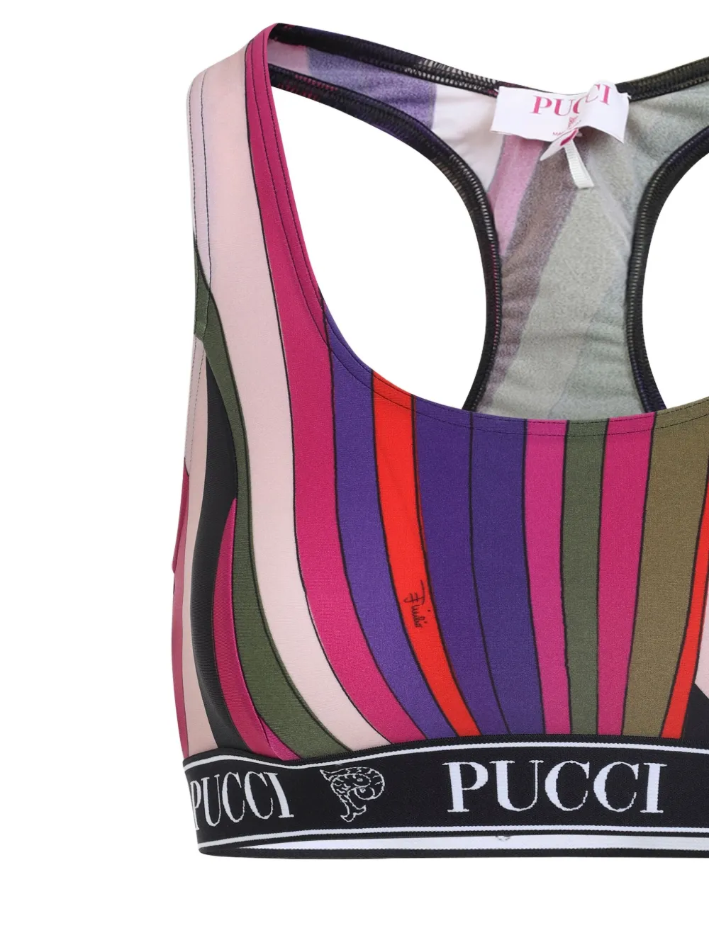 Pucci Racerback Polyamide Fashion Top In Multi