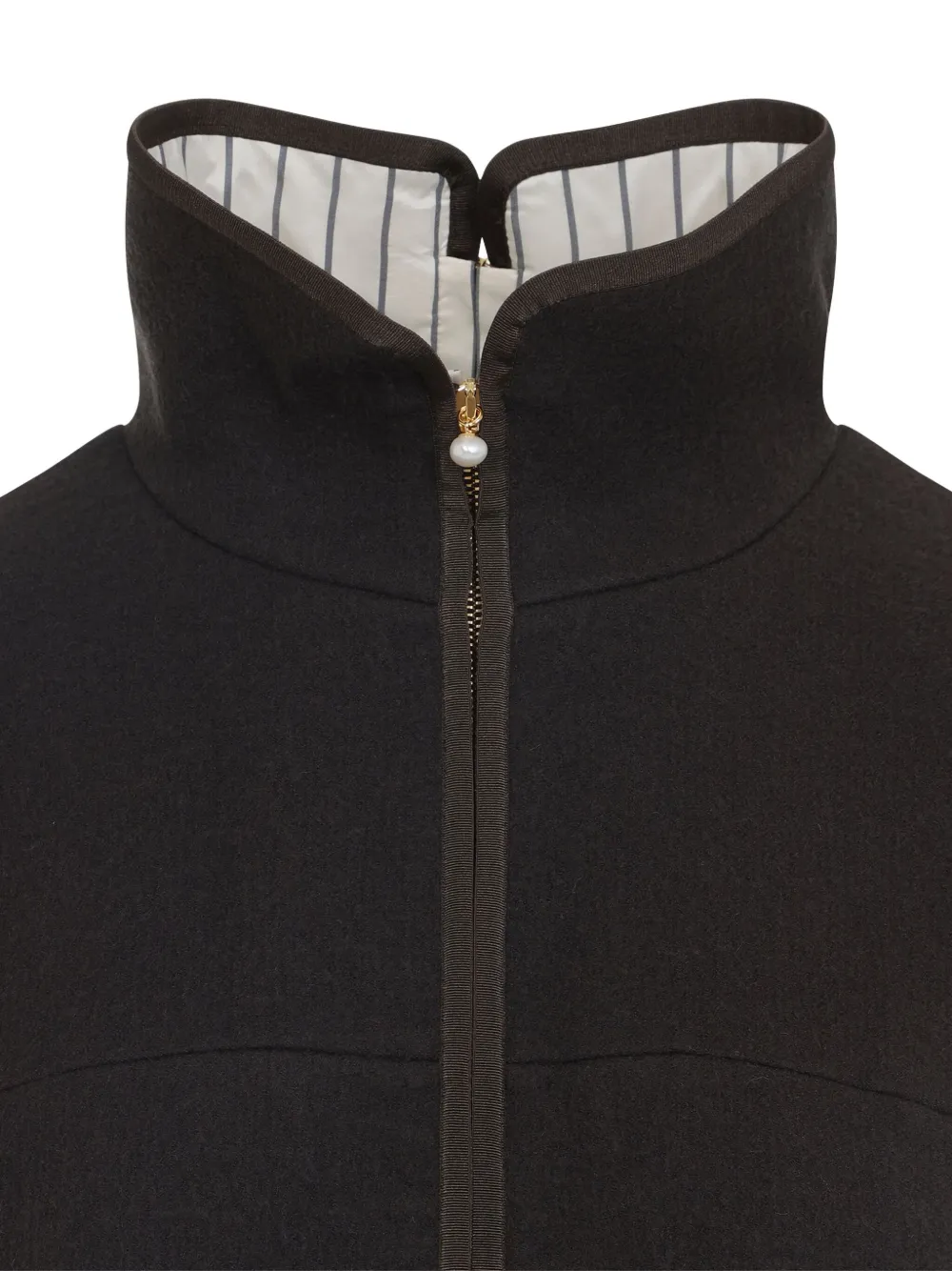 Carven High-neck Zip-front Jacket In Animal Print