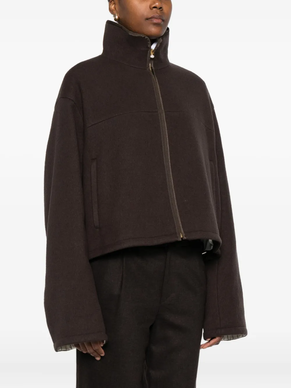 Carven Jack met hoge hals Zwart