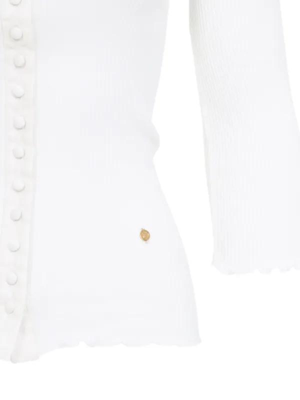 Chloé Cardigan Canelado Com Abotoamento | Branco | FARFETCH BR