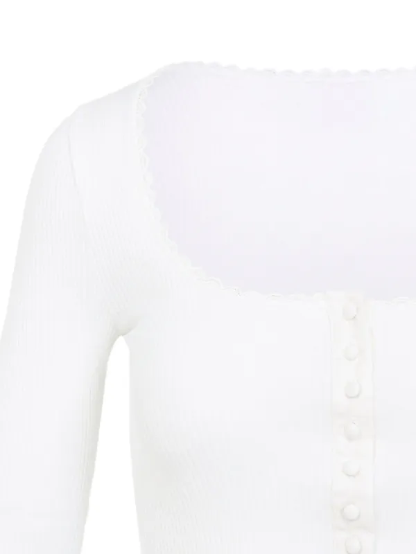 Chloé Cardigan Canelado Com Abotoamento | Branco | FARFETCH BR