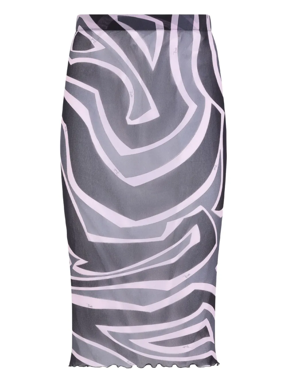 Pucci Prnted Tulle Longuette Midi Skirt Clothing In Multi