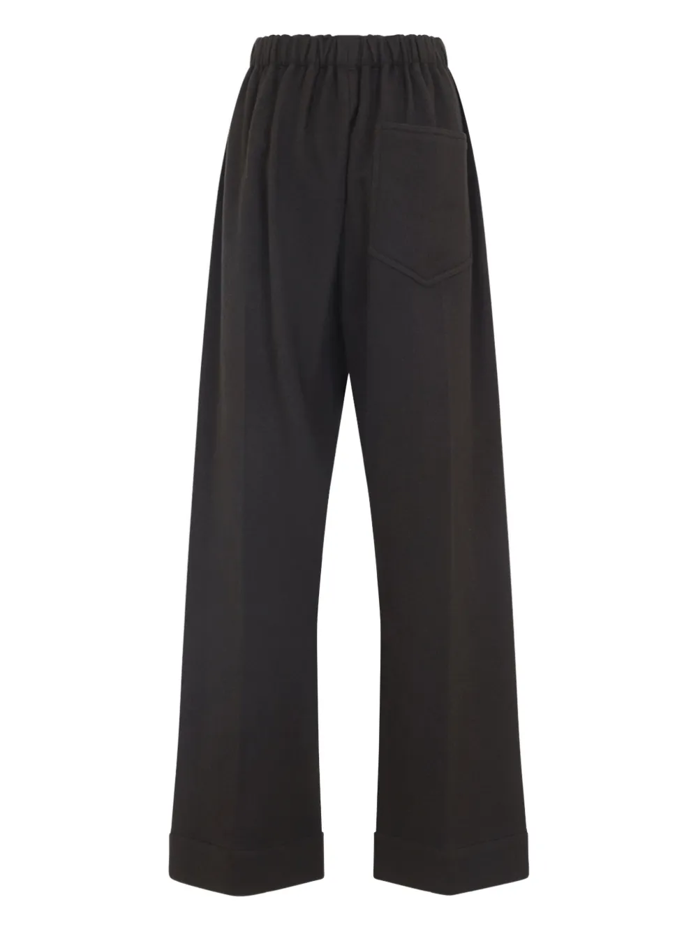 Carven Elasticated-waist Cuffed Straight Trousers In Black