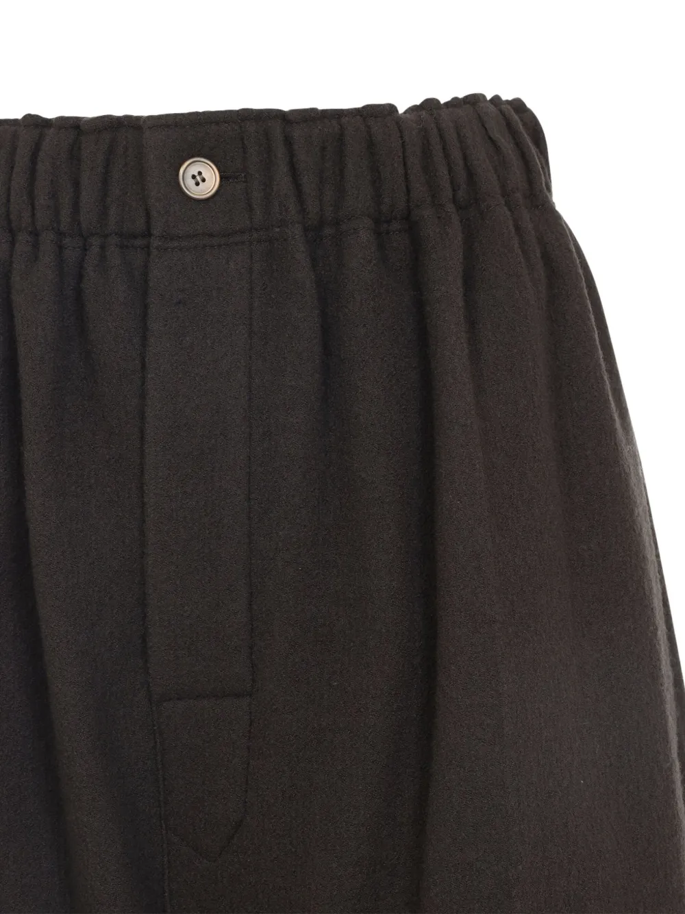 Carven Elasticated-waist Cuffed Straight Trousers In Black
