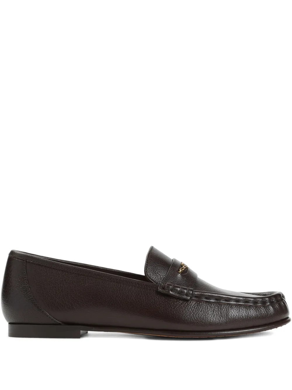 Chloé logo leather loafers Brown