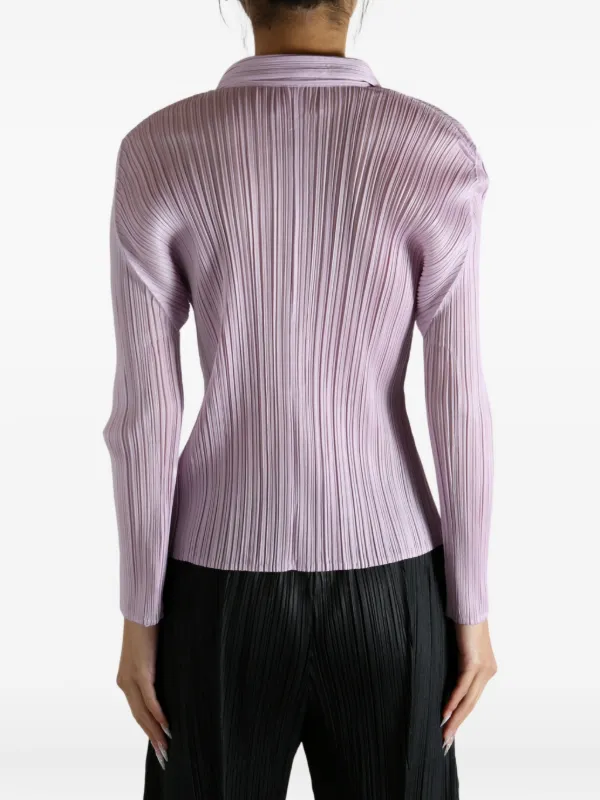 Pleats Please Issey Miyake Pleated Buttoned Top | Pink | FARFETCH CH
