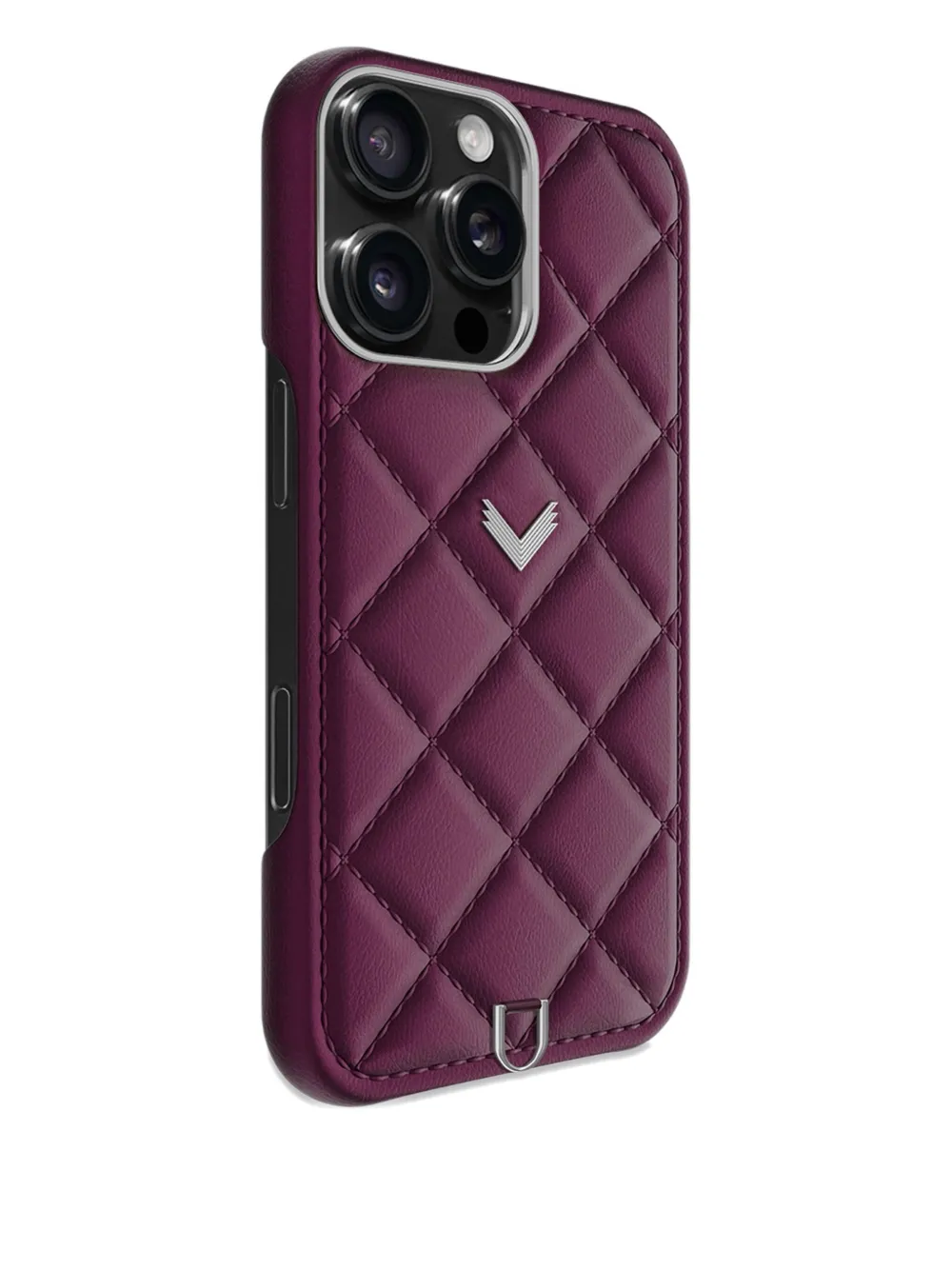 Velante Quilted Chain Iphone 16 Pro Max Case In Burgundy