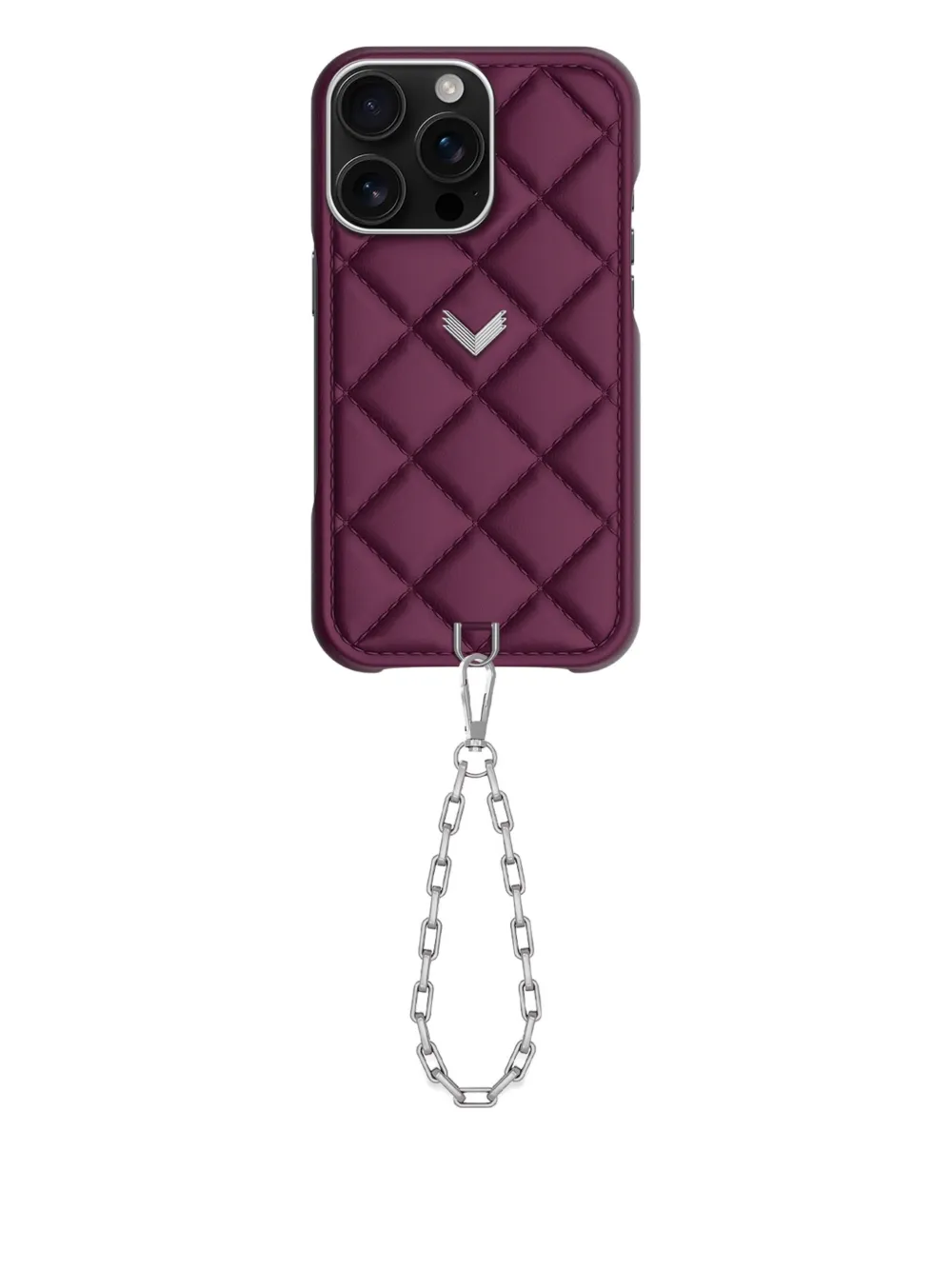 Velante Quilted Chain Iphone 16 Pro Max Case In Burgundy