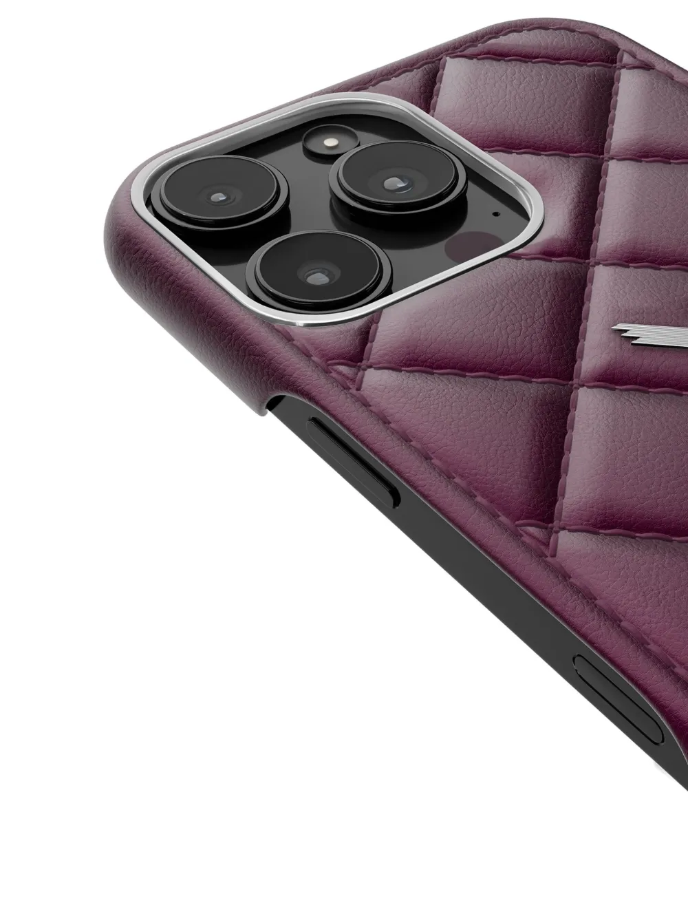 Velante Quilted Chain Iphone 16 Pro Max Case In Burgundy