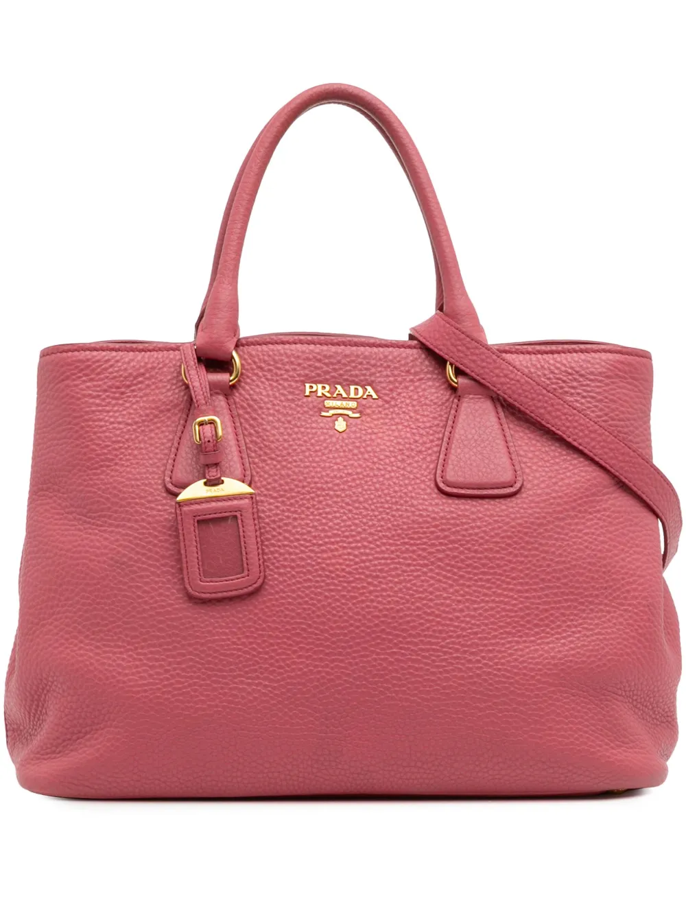 Prada Pre-Owned 2013-2025 Vitello Daino Open Convertible Tote satchel | Pink | Image 1