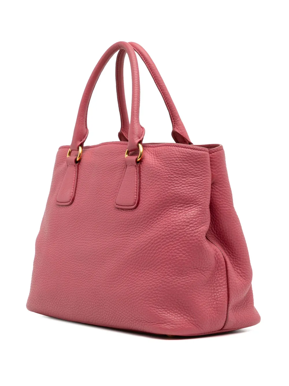 Pre-owned Prada 2013-2025 Vitello Daino Open Convertible Tote Satchel In Pink