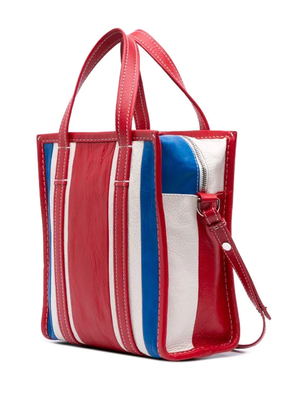 Balenciaga Pre-Owned 2018 XS Lambskin Bazar Shopper Satchel Red