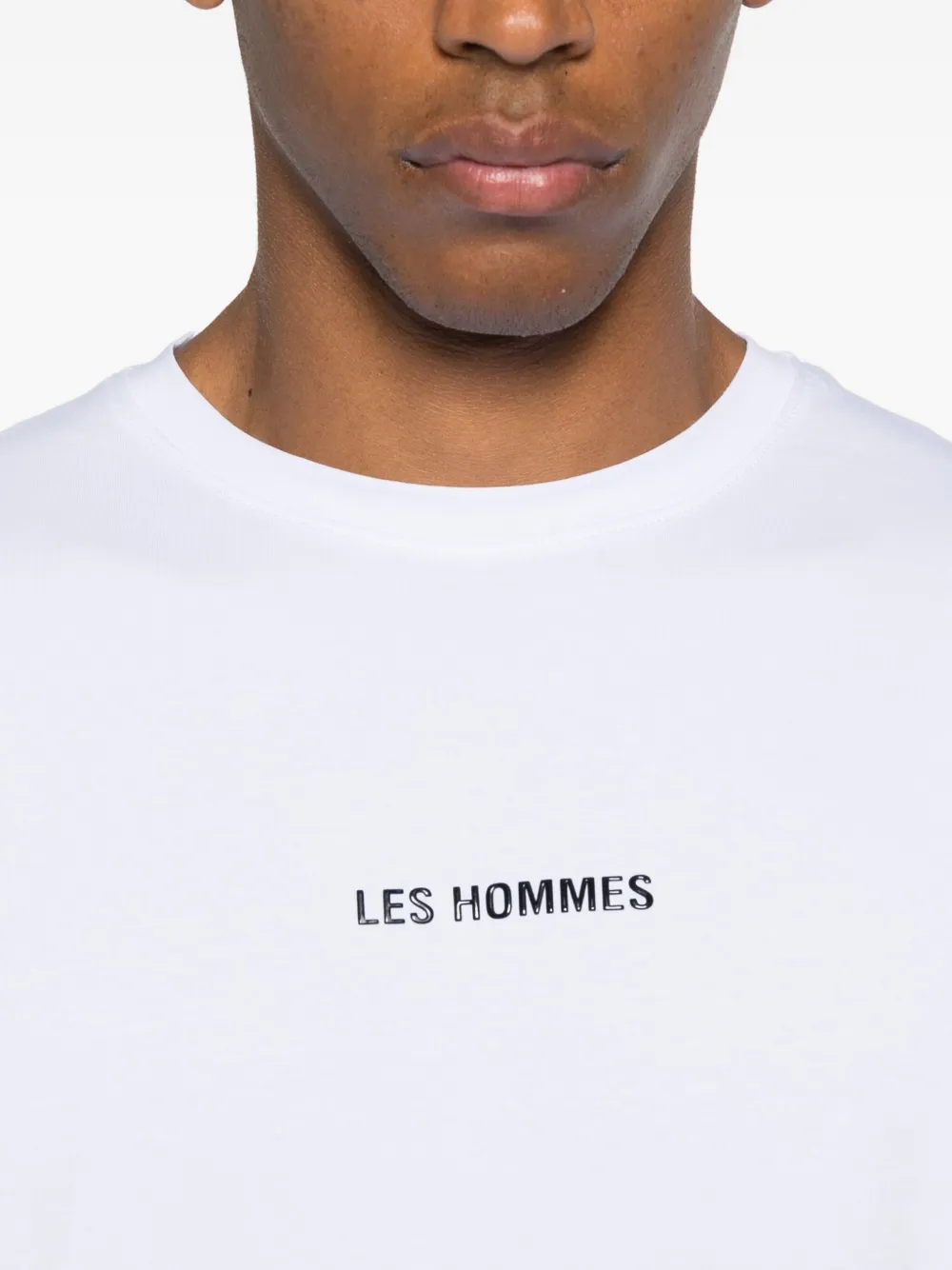 Les Hommes Urban Logo-detail T-shirt In White