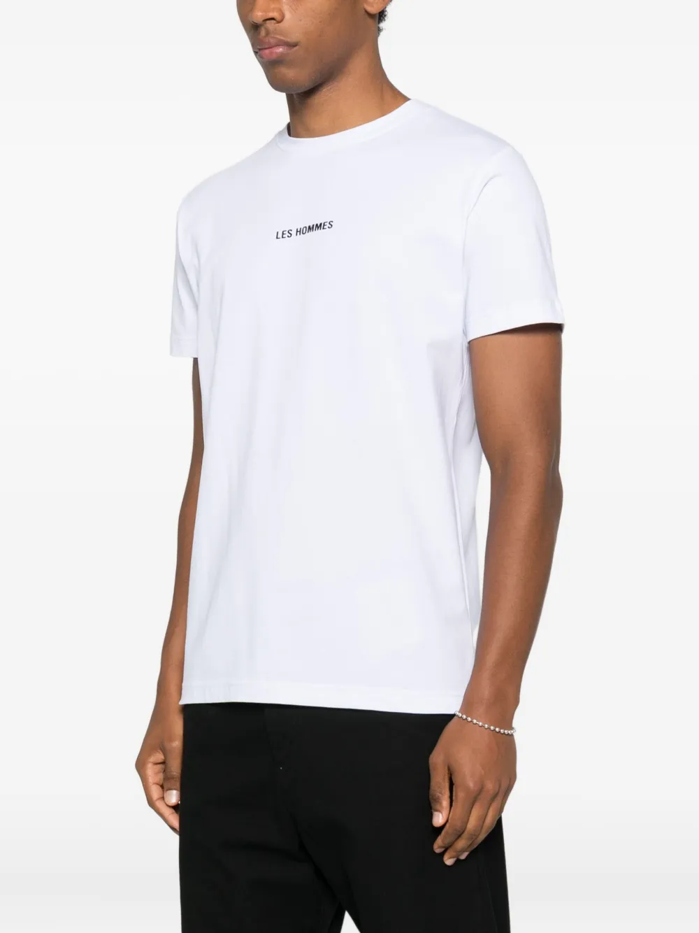 Les Hommes Urban Logo-detail T-shirt In White