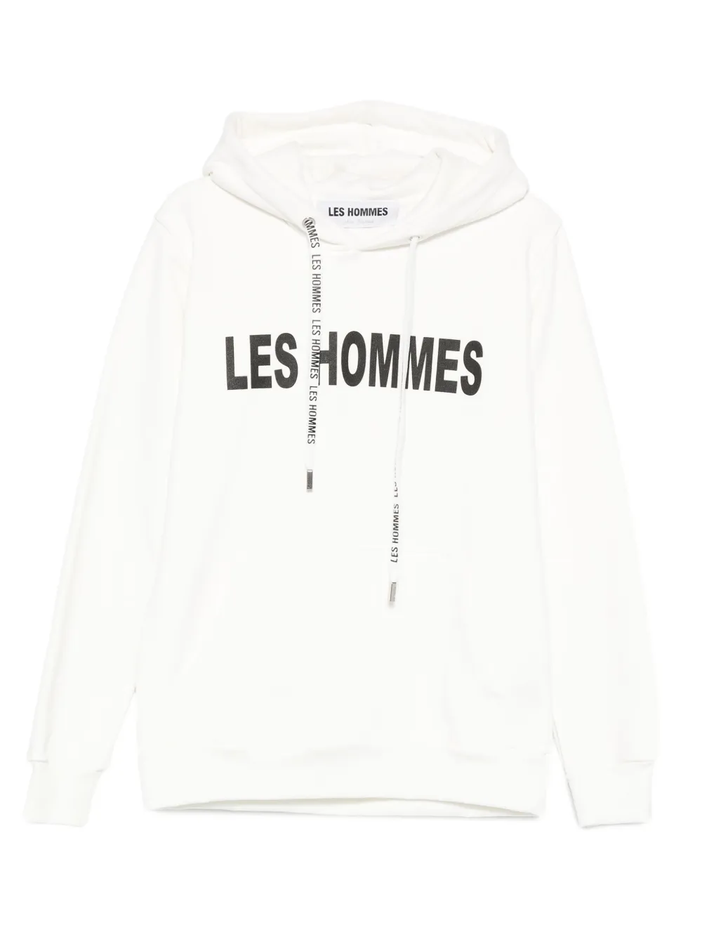 Les Hommes Urban Logo-detail Hoodie In White