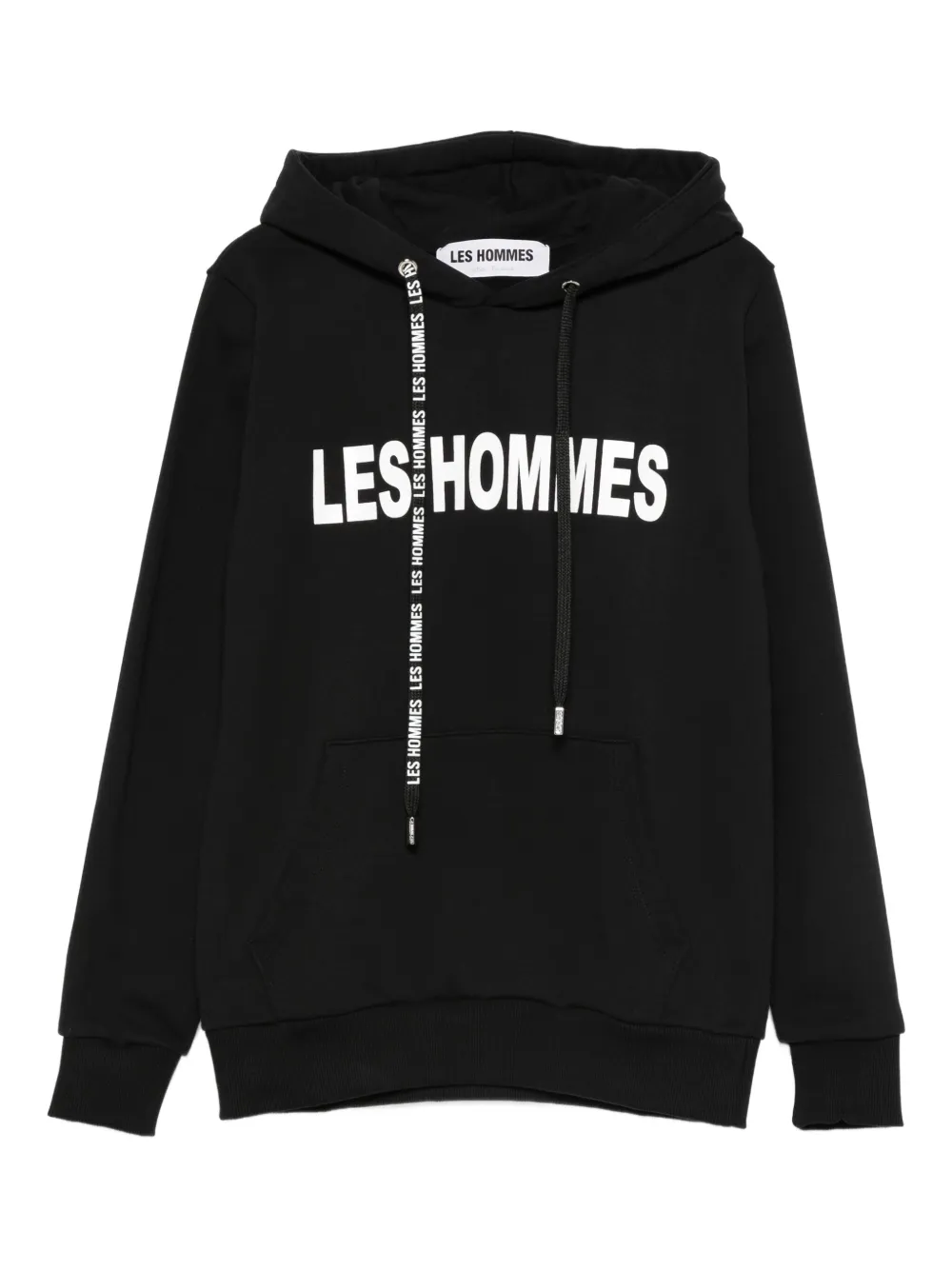 Les Hommes Urban Logo-detail Hoodie In Black